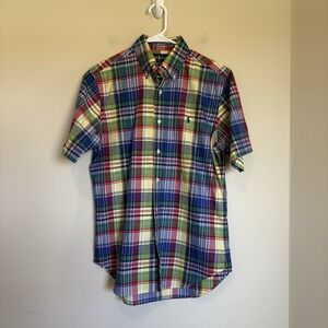 Ralph Lauren Short Sleeve Button Down Shirt‎ Mens Small Classic Fit Plaid